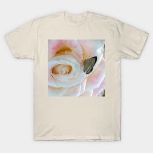 Butterfly on pink rose T-Shirt